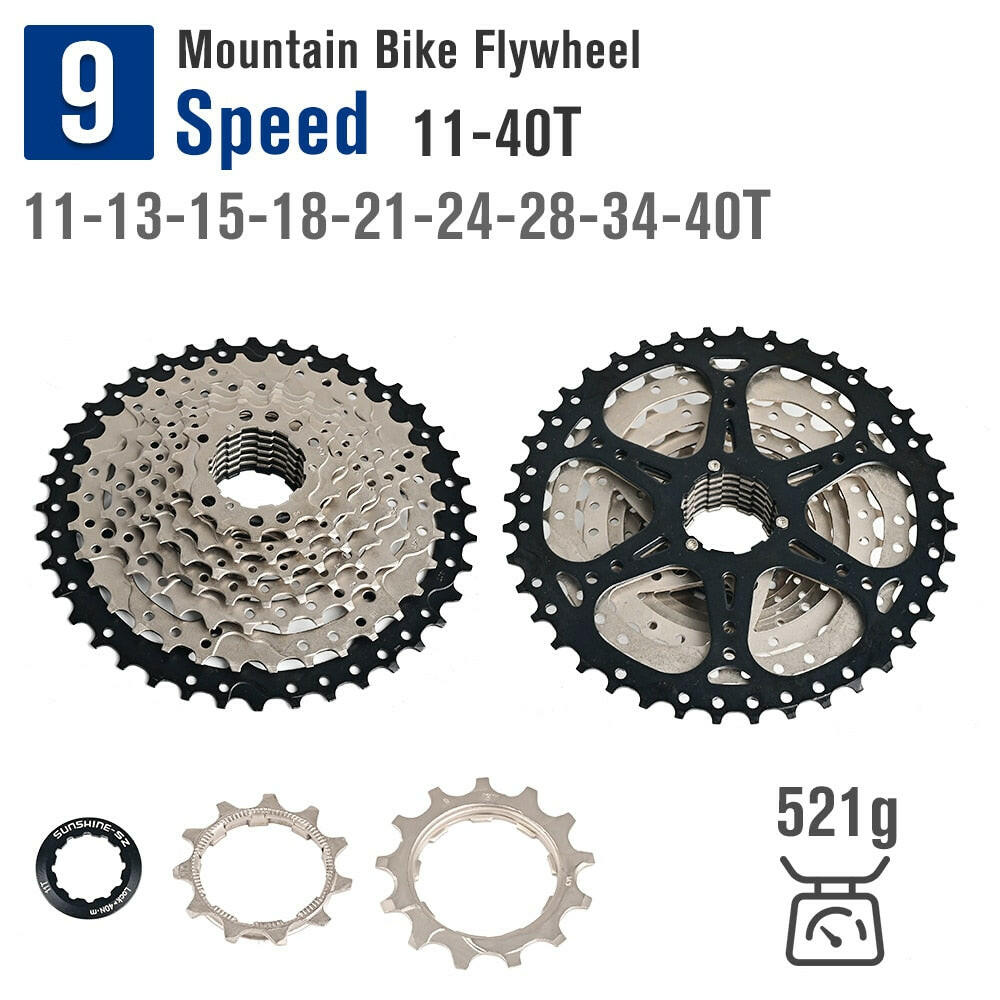 Bicycle Flywheel Sunshine MTB Bike Cassette Freewheel 8 9 10 11 12 Speed 11-32T/36T/40T/42T/50T K7 Sprocket For HG freehub-WAYBIKER