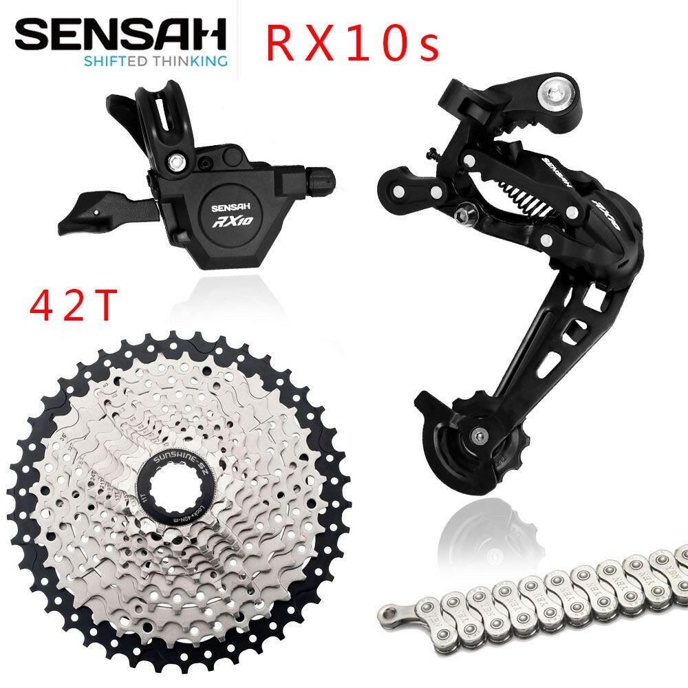 SENSAH RX10 1x10Speed Groupset YBN Chain Group Rear Derailleurs 36t 42t MTB Cassette  Shifter Rainbow M6000 A5 A7 Deore-WAYBIKER