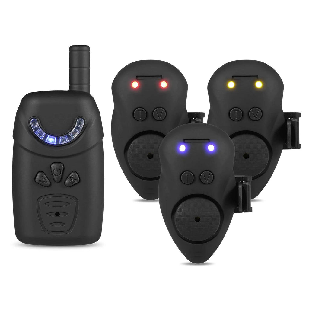 Lixada Fishing Bait Alarm Set with Portable Case Fishing Bait Alert Set Luminous Fishing Bait Indicator Digital Fishing AlertKit-WAYBIKER