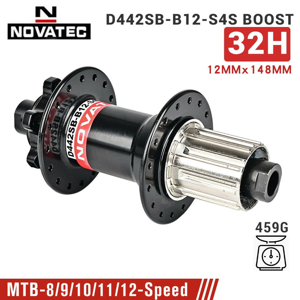 Novatec Bicycle Hub D442 D041 Front Rear Wheel Hub 2/4 Bearing For 8/9/10/11/12 speed mountain bike hub 32H  BOOST THRU 15/12MM-WAYBIKER