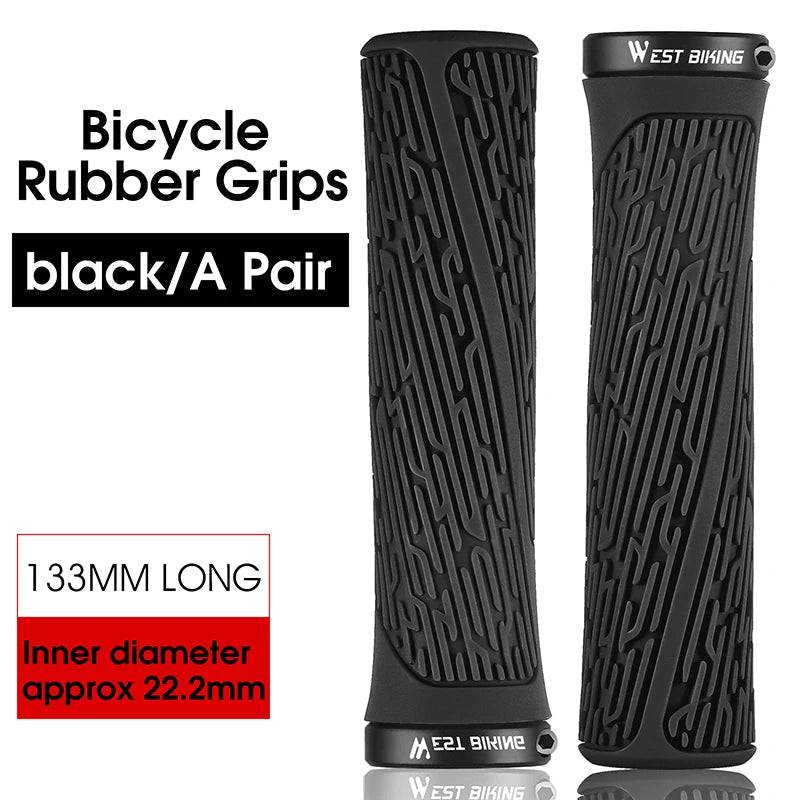 WEST BIKING MTB Handlebar Grips Colorful Mountain Bike Silicone Grips Non-slip Bike Handles Cover Shock Absorption Lock On Grips-WAYBIKER