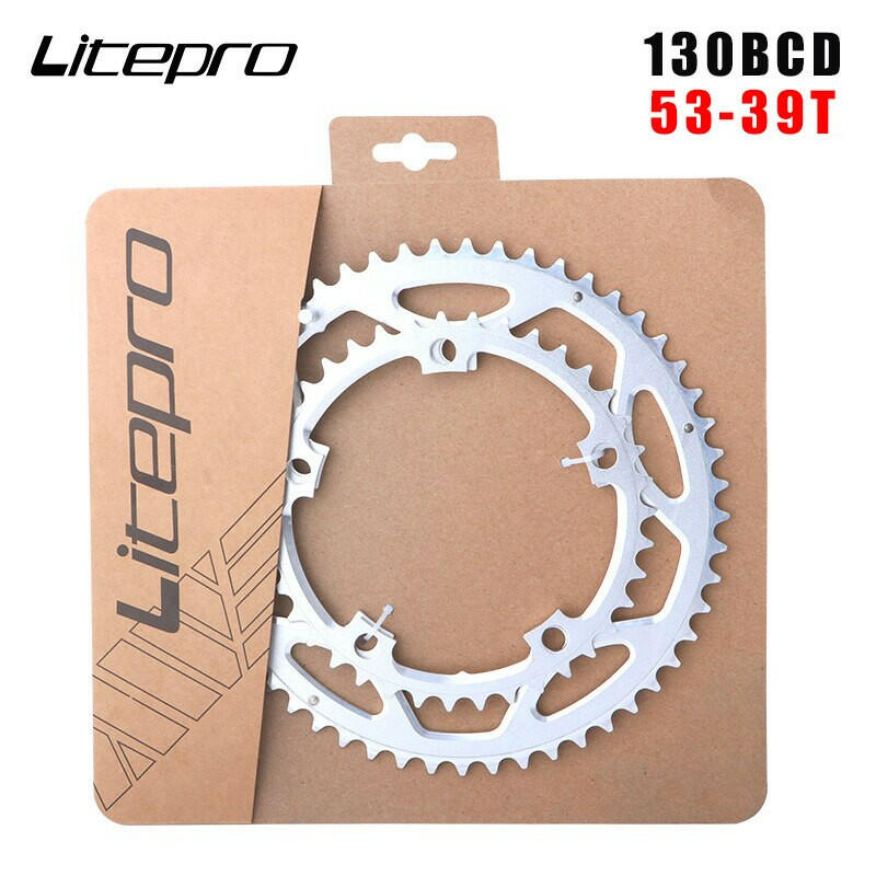 Litepro 53-39T Road Bike Crank Chainring Aluminum Alloy CNC 9/10/11 Speed Folding Bike Double Chain Wheel Crankset Litepro-WAYBIKER