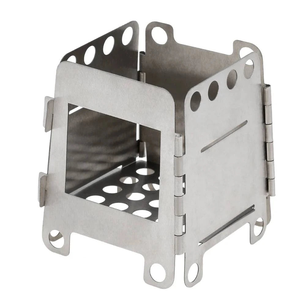 Lixada Ultralight Wood Stove Portable Titanium Folding Wood Stove Outdoor Camping Stove Pocket Burner for Cooking Backpacking-WAYBIKER