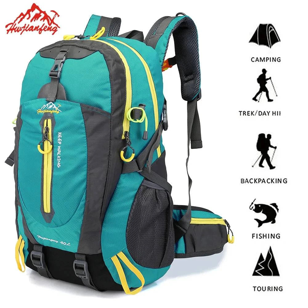Women Men Tactical Backpack 40L Waterproof Hiking Bag Cycling Climbing Rucksack Laptop Backpack Travel Bag Outdoor Sports Bag-WAYBIKER