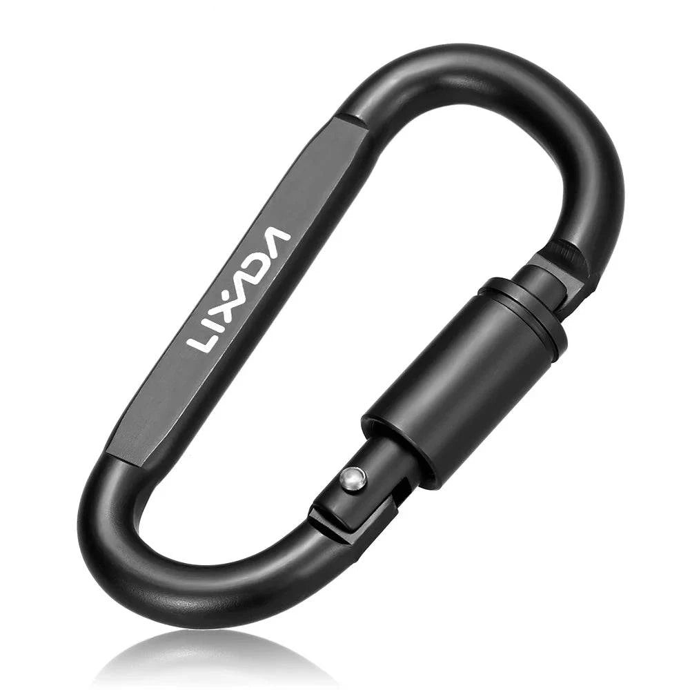 Lixada Aluminum Alloy Carabiner D-ring Key Chain Clip Locking Screw Hanging Snap Hook Buckle Carabine Camping Climbing Equipment-WAYBIKER