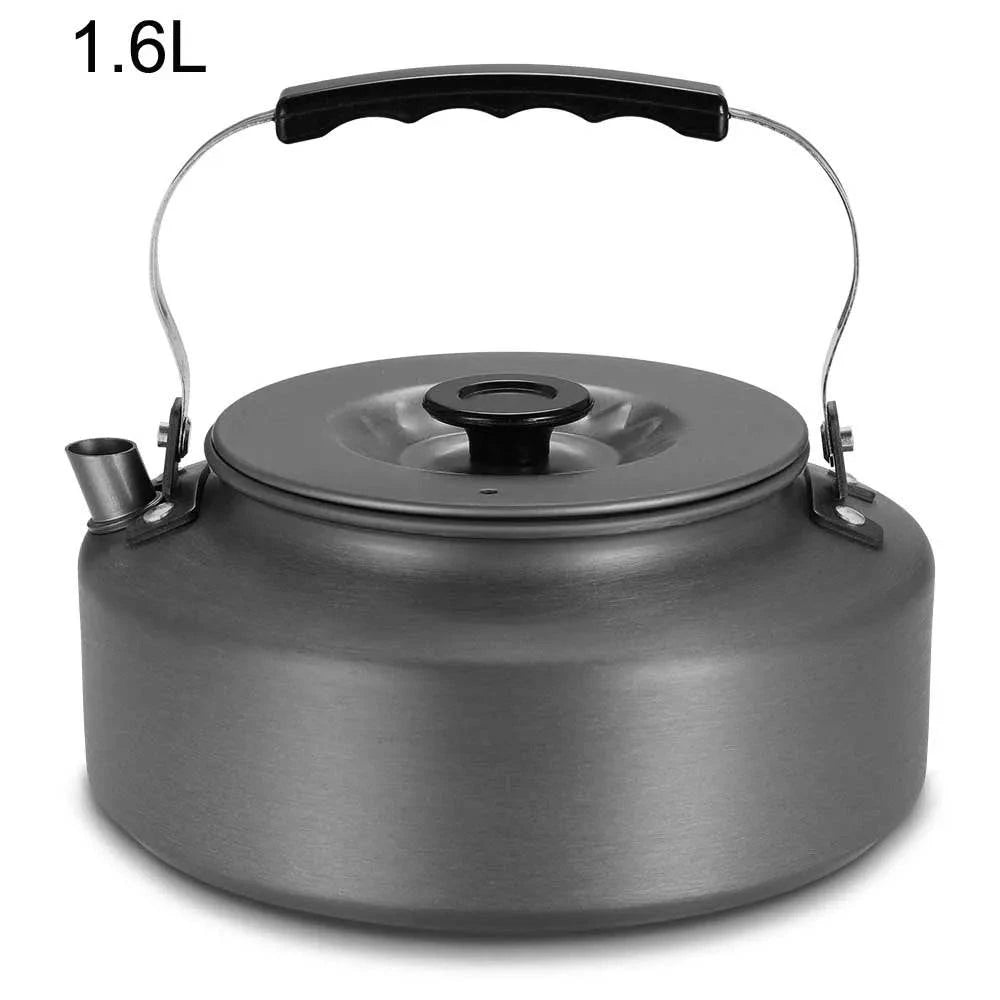 1.1L/1.6L Outdoor Coffee Pot Teapot Portable Camping Water Kettle Hiking Camping Picnic Kettle Aluminum Tableware Cookware-WAYBIKER