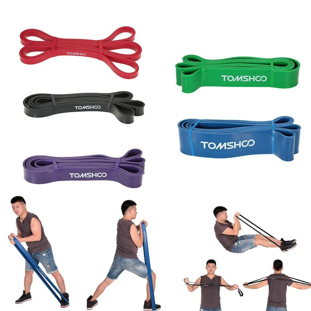 TOMSHOO Resistance Bands Cross Fit Fitness Equipment 208cm Natural Latex Fitness Resistance Band Pull Up Band Loop Yoga Exercise-WAYBIKER