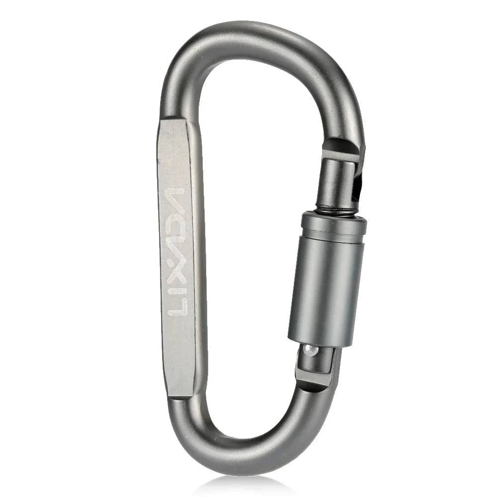 Lixada 1Pcs D-Ring Carabiner Camping Survival Tool Outdoor Key Chain Climbing Carabiner Screw Lock Hook Aluminum Hanging Buckle-WAYBIKER