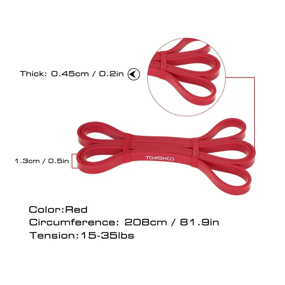 TOMSHOO Resistance Bands Cross Fit Fitness Equipment 208cm Natural Latex Fitness Resistance Band Pull Up Band Loop Yoga Exercise-WAYBIKER