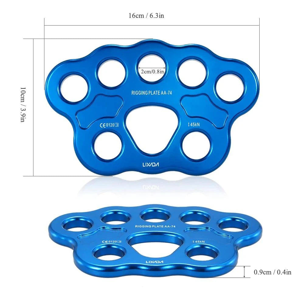 Lixida Outdoor 8/15 Holes Paw Rigging Plate 45KN Rescue Rock Climbing Mountaineering Equipment Multi Anchor Point Connector Gear-WAYBIKER
