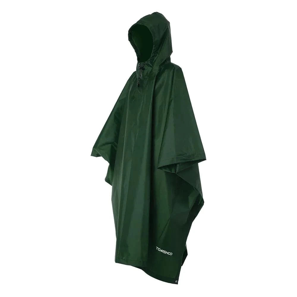 TOMSHOO Multifunctional Rain Poncho Cover with Hood Hiking Cycling Rain Cover Poncho Coat Outdoor Tool Camping Tent Mat-WAYBIKER