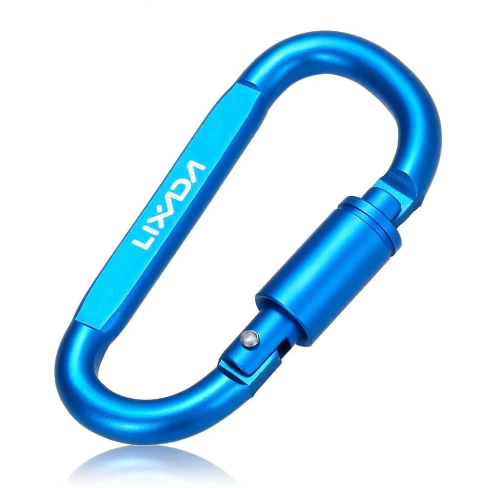 Lixada Aluminum Alloy Carabiner D-ring Key Chain Clip Locking Screw Hanging Snap Hook Buckle Carabine Camping Climbing Equipment-WAYBIKER