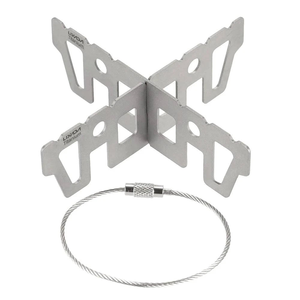 Lixada Titanium Alcohol Stove Rack Cross Stand Outdoor Camping Stove Stand Folding Picnic Stove Furnace Support Rack-WAYBIKER