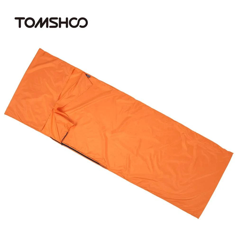 TOMSHOO Outdoor Camping Sleeping Bag Liner with Pillowcase Portable Outdoor Sleeping Bag Liner Lightweight Business Trip Hotel-WAYBIKER