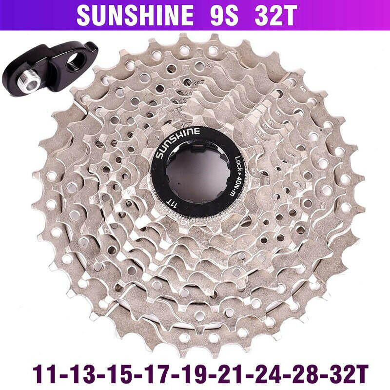 SUNSHINE MTB Mountain Bicycle 9S Cassette Freewheel 9speeds Flywheel Crankset Bicycle Parts with Threaded 11-32T36T40T42T50T-WAYBIKER