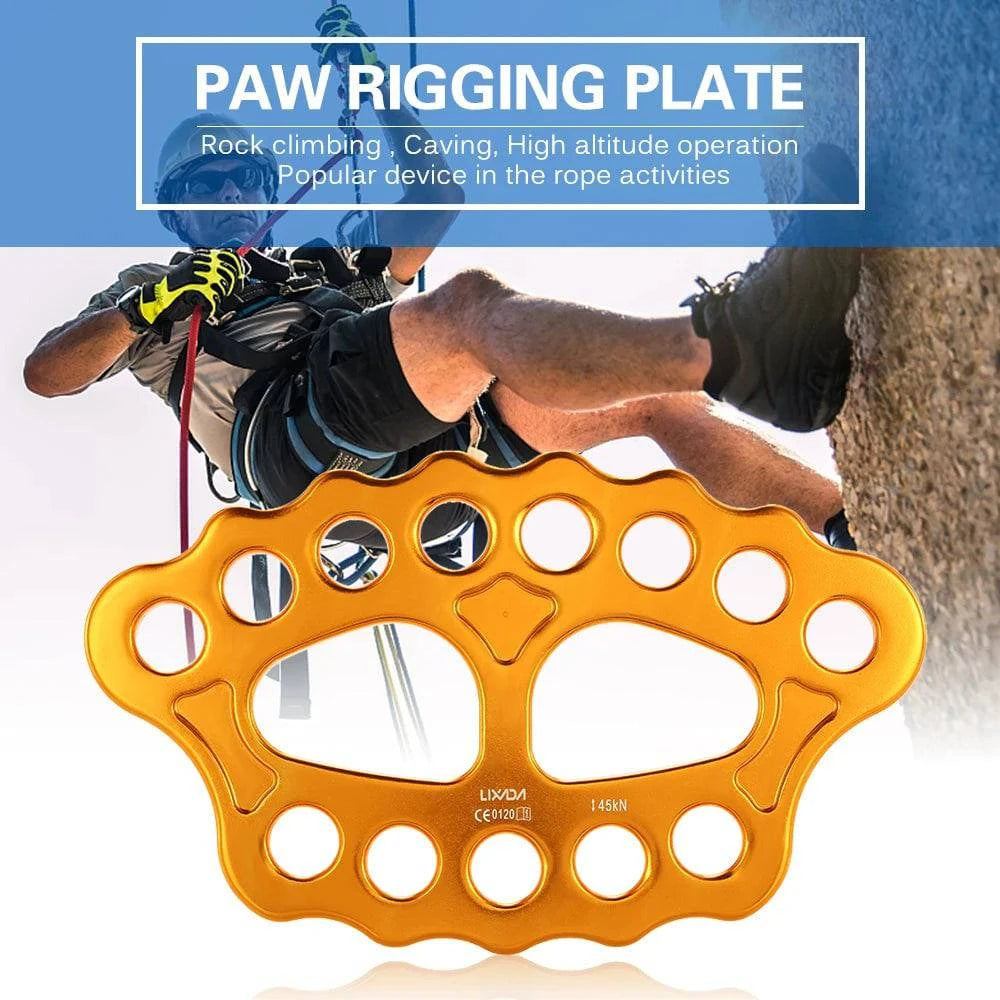 Lixida Outdoor 8/15 Holes Paw Rigging Plate 45KN Rescue Rock Climbing Mountaineering Equipment Multi Anchor Point Connector Gear-WAYBIKER