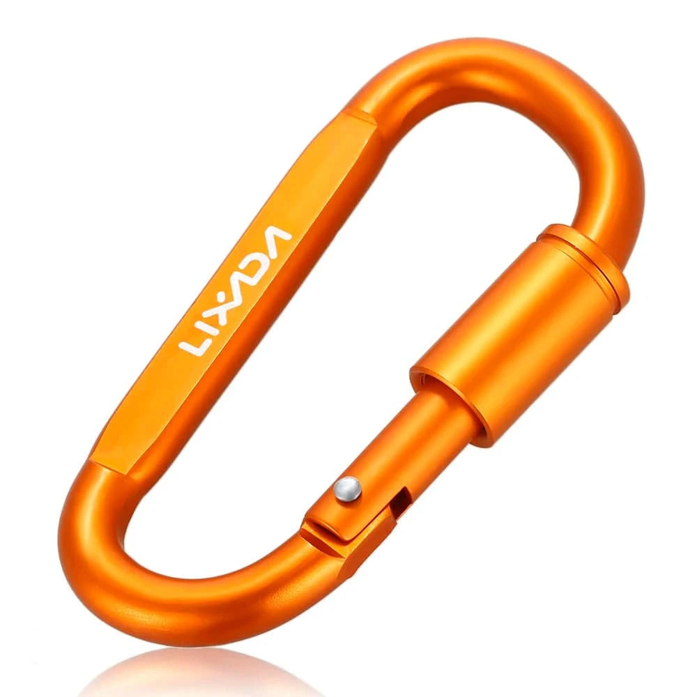 Lixada Aluminum Alloy Carabiner D-ring Key Chain Clip Locking Screw Hanging Snap Hook Buckle Carabine Camping Climbing Equipment-WAYBIKER