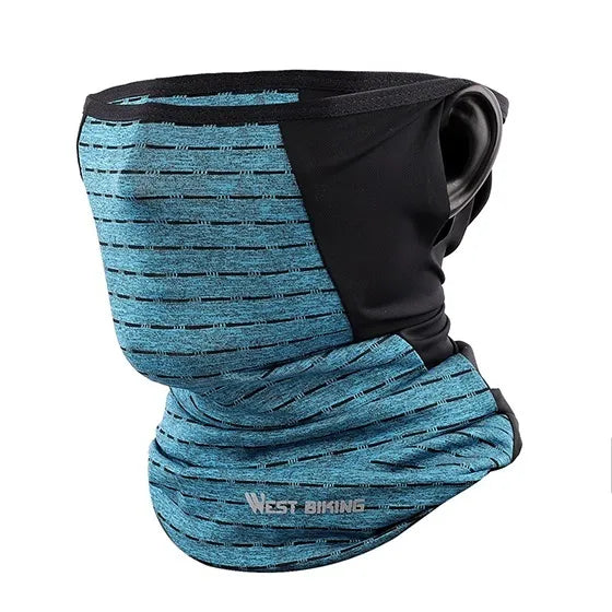 WEST BIKING Summer Cycling Face Mask Ice Fabric UV Protection Breathable Sport Scarf Ear Hanging Bike Bandanas Face Mask-WAYBIKER