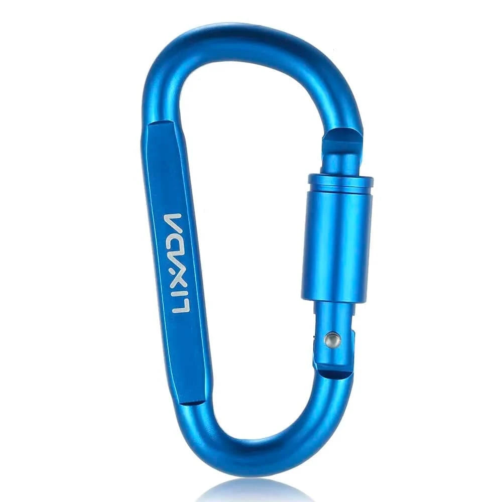 Lixada 1Pcs D-Ring Carabiner Camping Survival Tool Outdoor Key Chain Climbing Carabiner Screw Lock Hook Aluminum Hanging Buckle-WAYBIKER