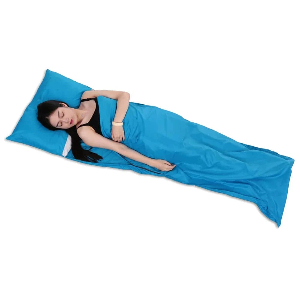 Lightweight Outdoor Sleeping Bag Liner Polyester Pongee Portable Single Sleeping Bags Camping Travel Hotel Sleep Bag 75*210CM-WAYBIKER