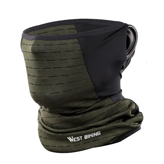 WEST BIKING Summer Cycling Face Mask Ice Fabric UV Protection Breathable Sport Scarf Ear Hanging Bike Bandanas Face Mask-WAYBIKER