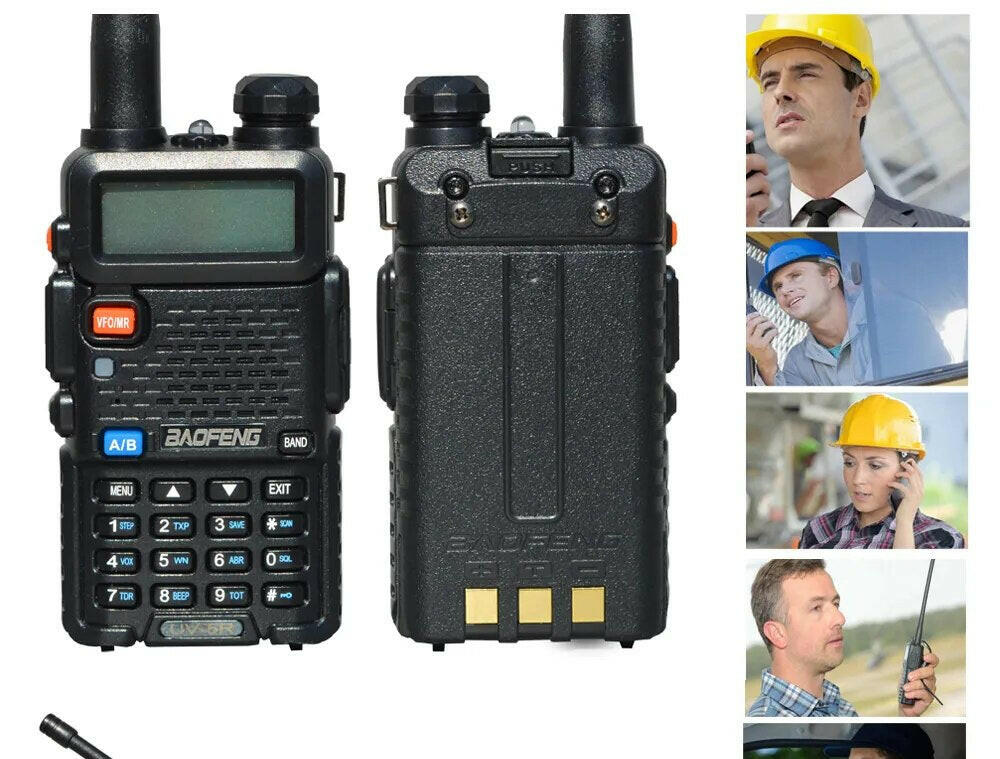 Baofeng UV-5R 8W Walkie Talkie 2 Pezzi - Ricetrasmettitore CB VHF/UHF Con CTCSS/DCS, Portata 10km