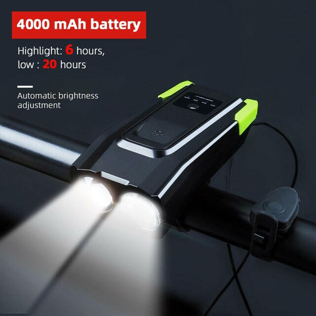 4000mAh Induction Bicycle Front Light Set USB Rechargeable Smart Headlight With Horn 800 Lumen LED Bike Lamp Cycling FlashLight-WAYBIKER