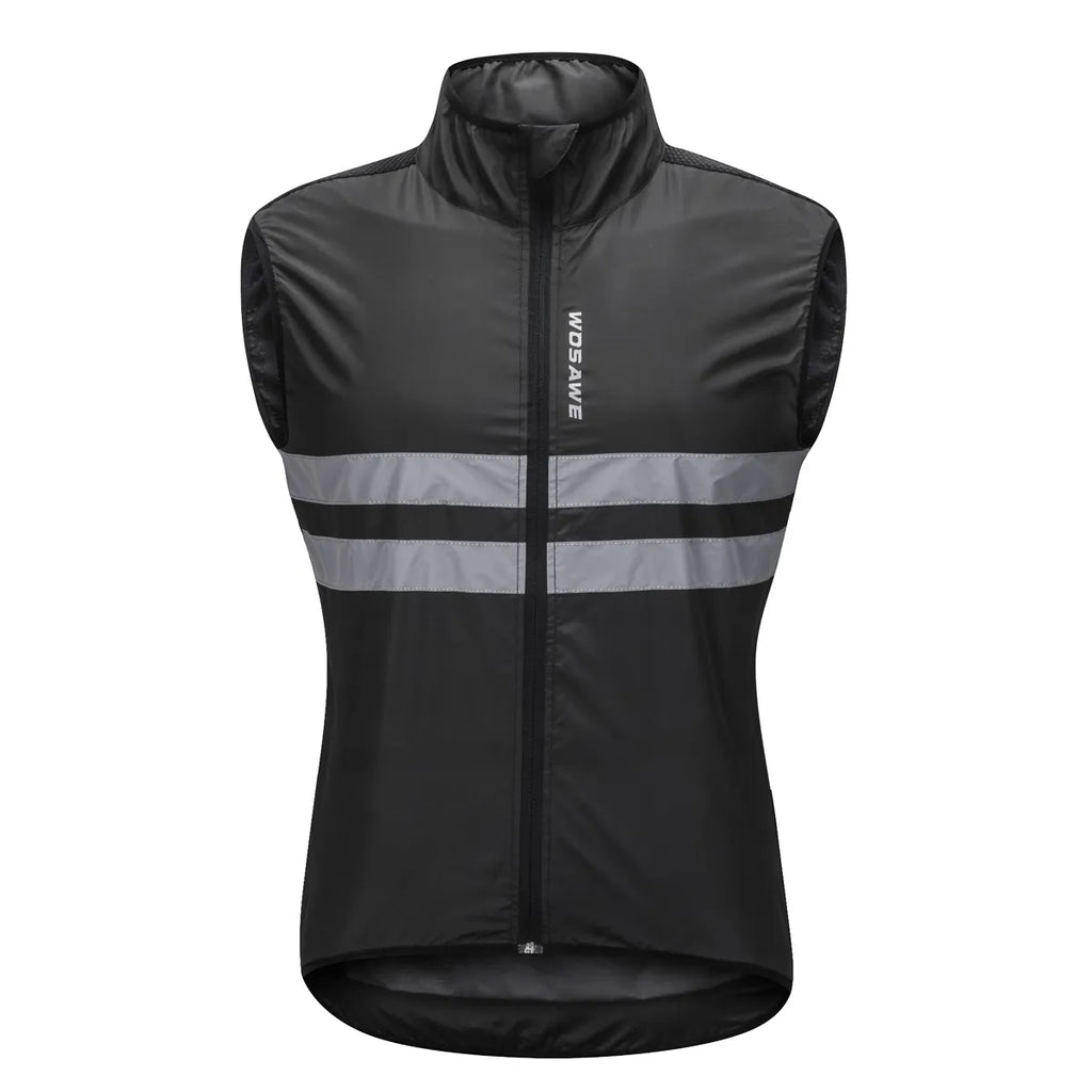 WOSAWE Reflective Cycling Vest Windproof MTB Road Bike Bicycle Sleeveless Jacket Top Cycle Gilet Ciclismo-WAYBIKER