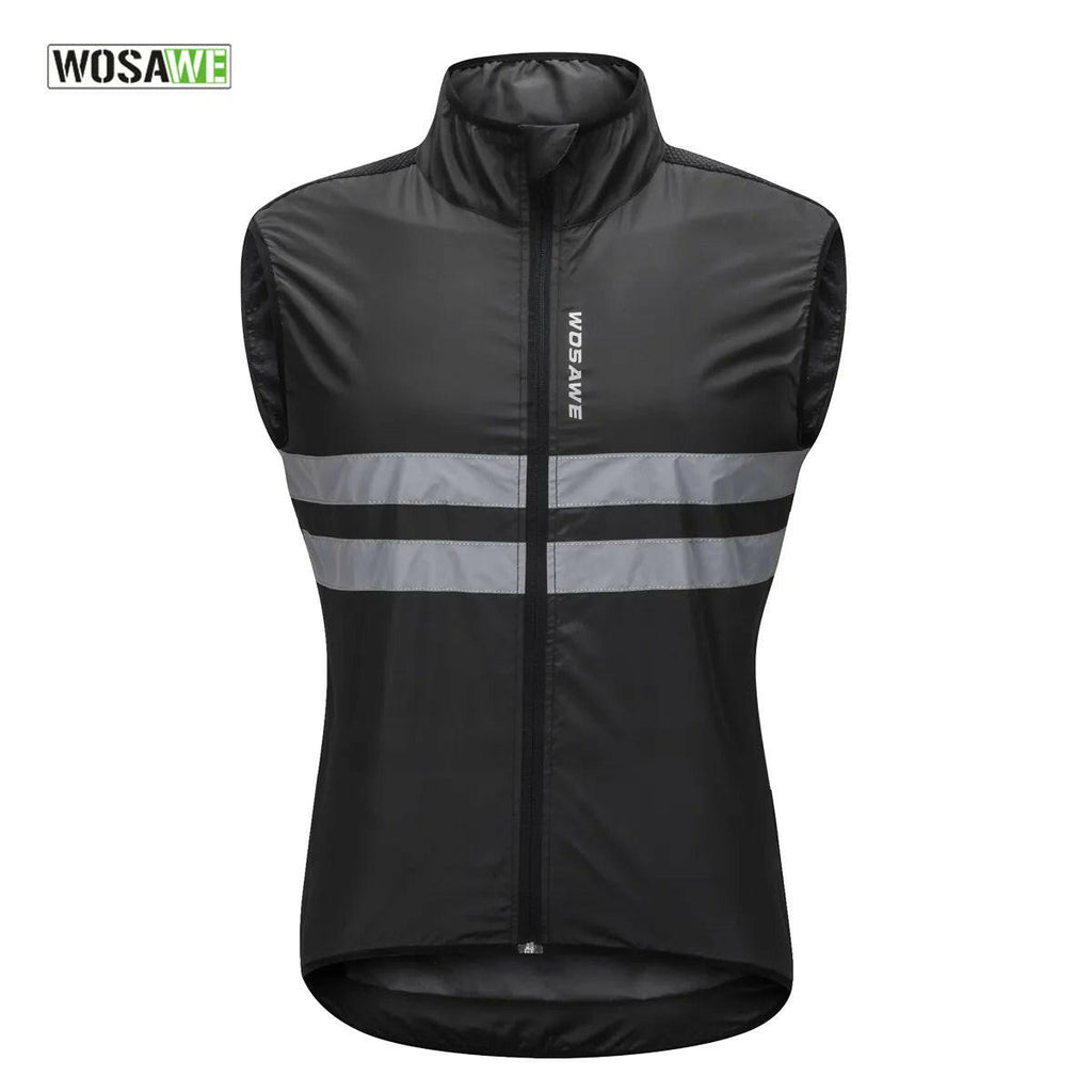 WOSAWE Reflective Cycling Vest Windproof MTB Road Bike Bicycle Sleeveless Jacket Top Cycle Gilet Ciclismo-WAYBIKER