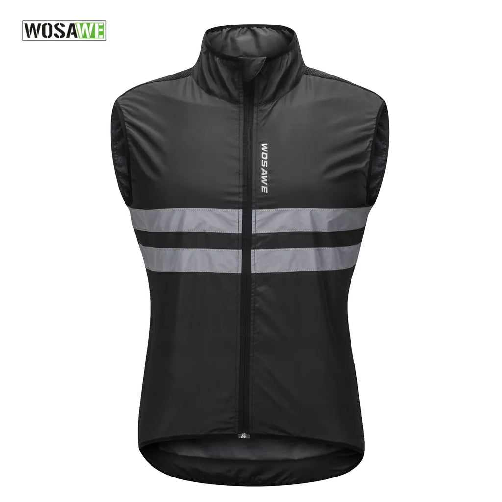 WOSAWE Reflective Cycling Vest Windproof MTB Road Bike Bicycle Sleeveless Jacket Top Cycle Gilet Ciclismo-WAYBIKER