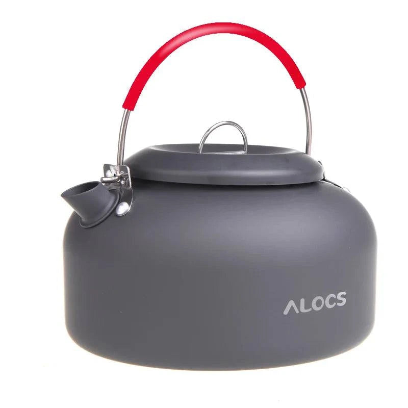 ALOCS 1.4L Aluminum Outdoor Kettle Camping Picnic Water Teapot Coffee Pot Cookware Teapot for Camping Traveling Hunting CW-K03-WAYBIKER