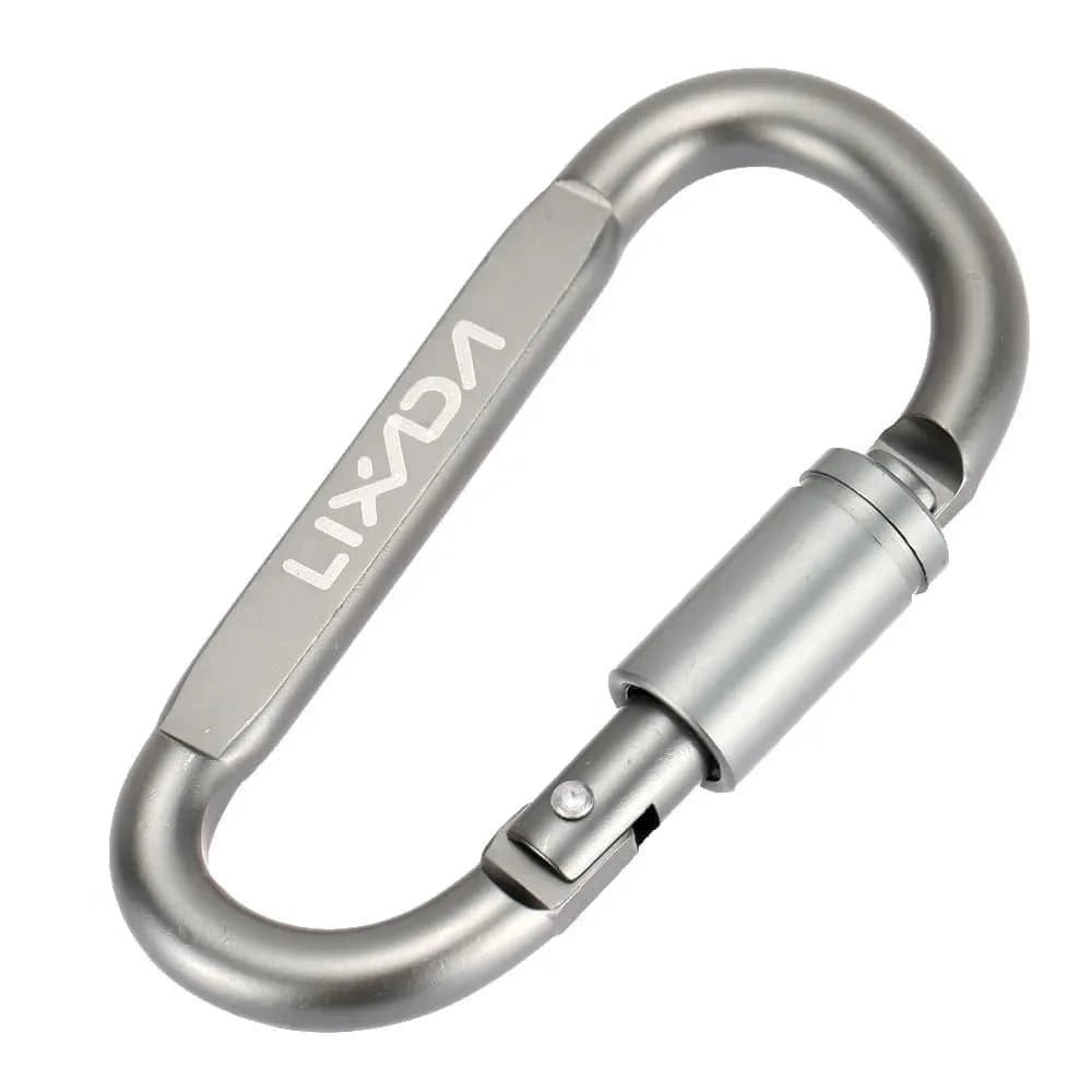 Lixada Aluminum Alloy Carabiner Outdoor Climbing Camping Carabiner Locking Hook Screw D Buckle Keychain Multi Tools mosqueton-WAYBIKER
