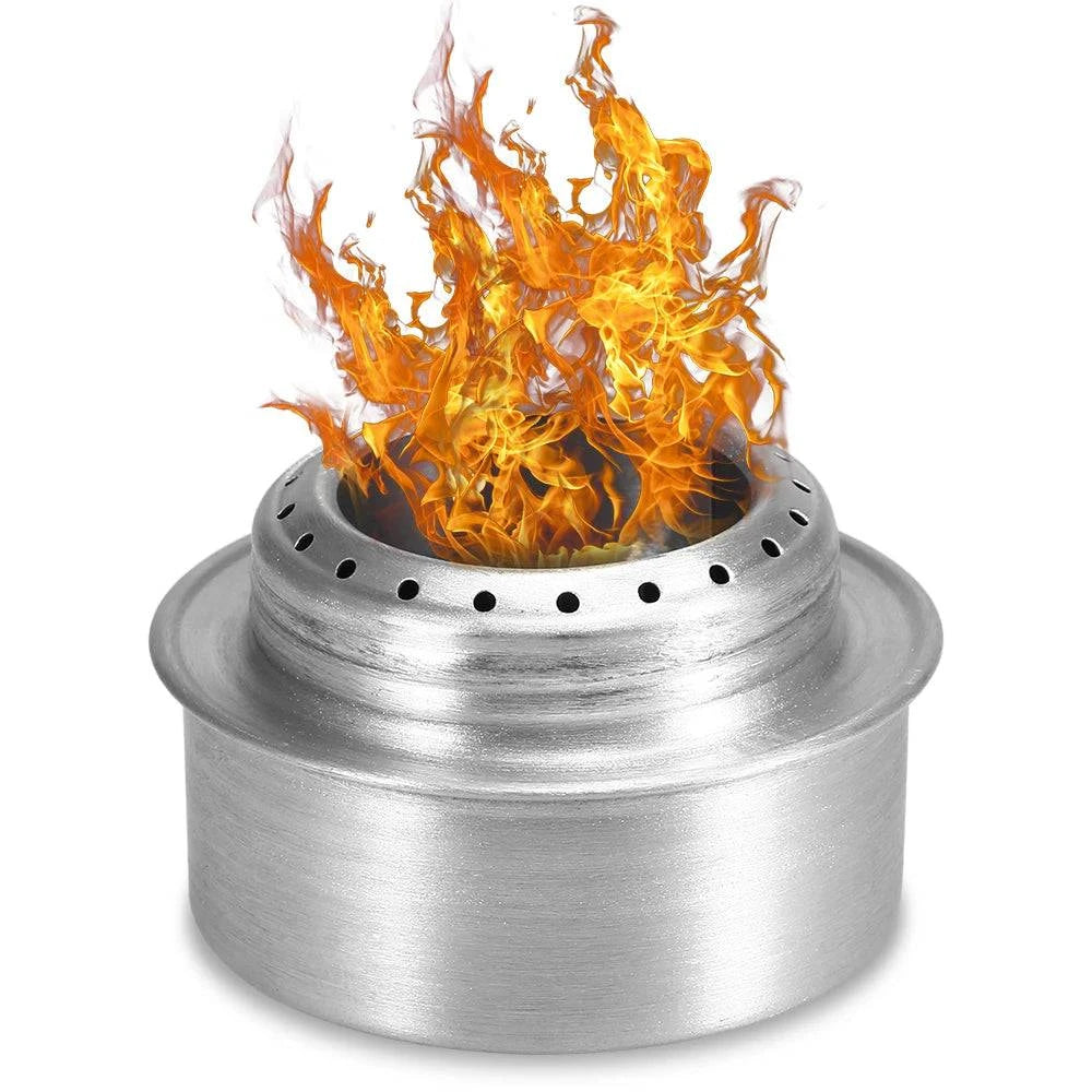 Lixada Portable Mini Aluminum Alloy Alcohol Stove with Lid Outdoor Camping Stove Hiking Backpacking Cooking Stove Cookware-WAYBIKER