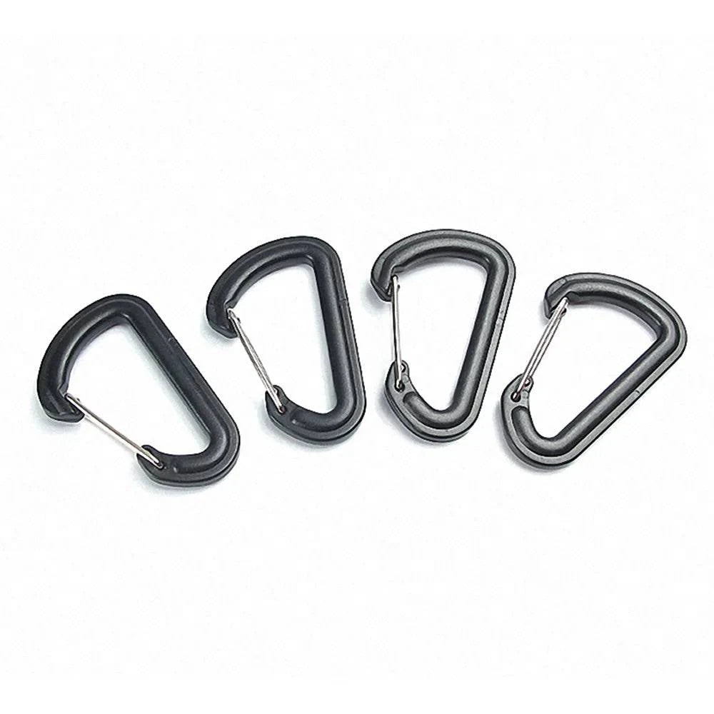 5PCS D Shape Plastic Carabiner D-Ring Key Chain Spring Hook Backpack Molle Carabiner Clasp Clip Buckle Climbing Outdoor Tool-WAYBIKER
