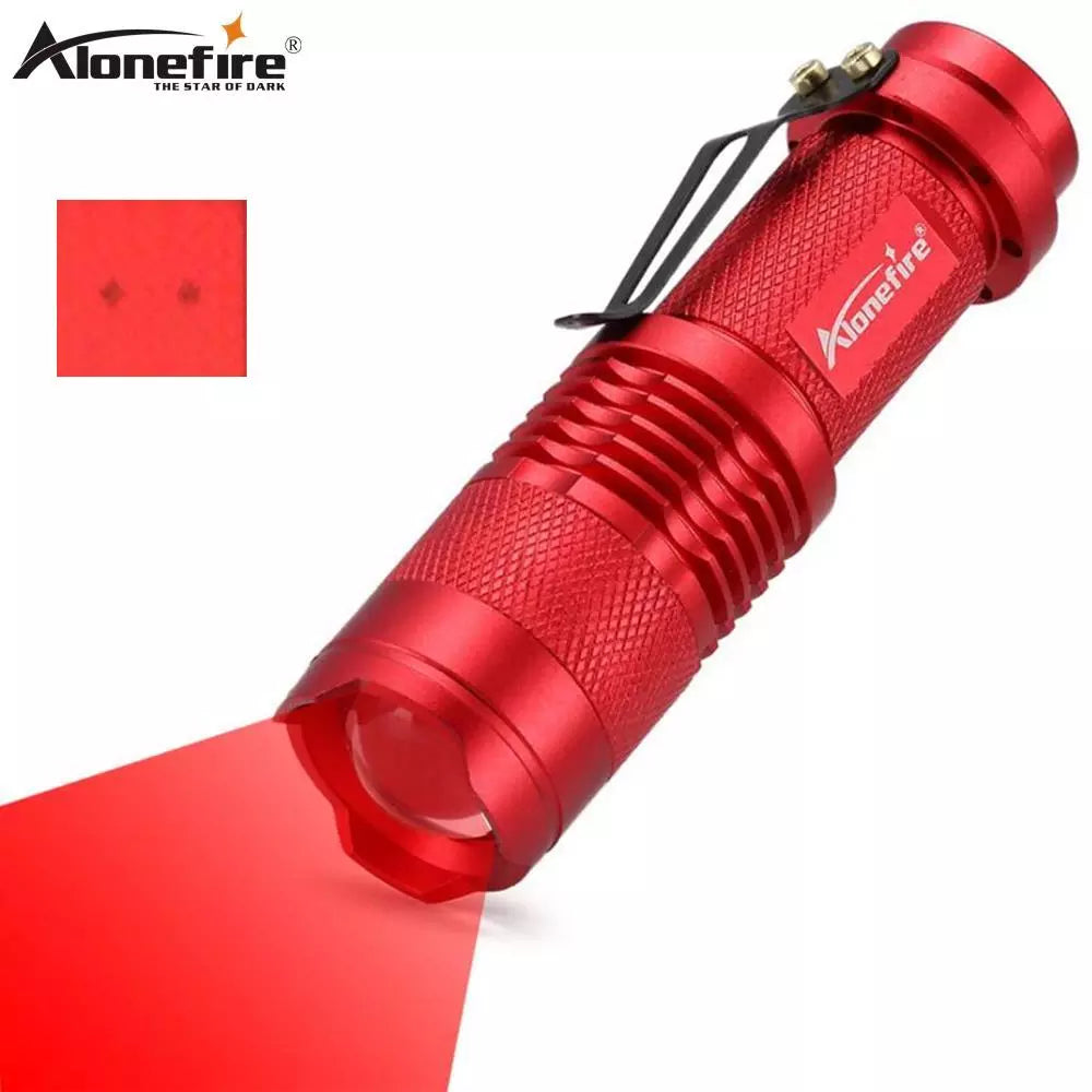 Red Light Zoom Flashlight Mini Hunting Bees Fishing Blood Vessels Astronomy Observe Star Hotel Camera Detector Lamp Torch AA Cel-WAYBIKER