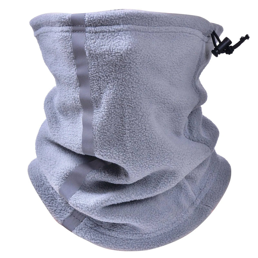 Women Men Outdoor Sport Scarf Adjustable Fleece Neck Gaiter Warmer Ski Mask Reflective Safety Face Cover Hat Winter Warm-WAYBIKER