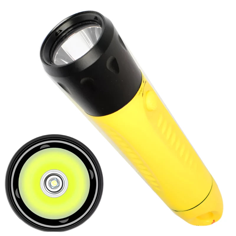 Diving flashlight charging strong light L2 focus long flashlight plastic waterproof submersible lighting at night submersible-WAYBIKER