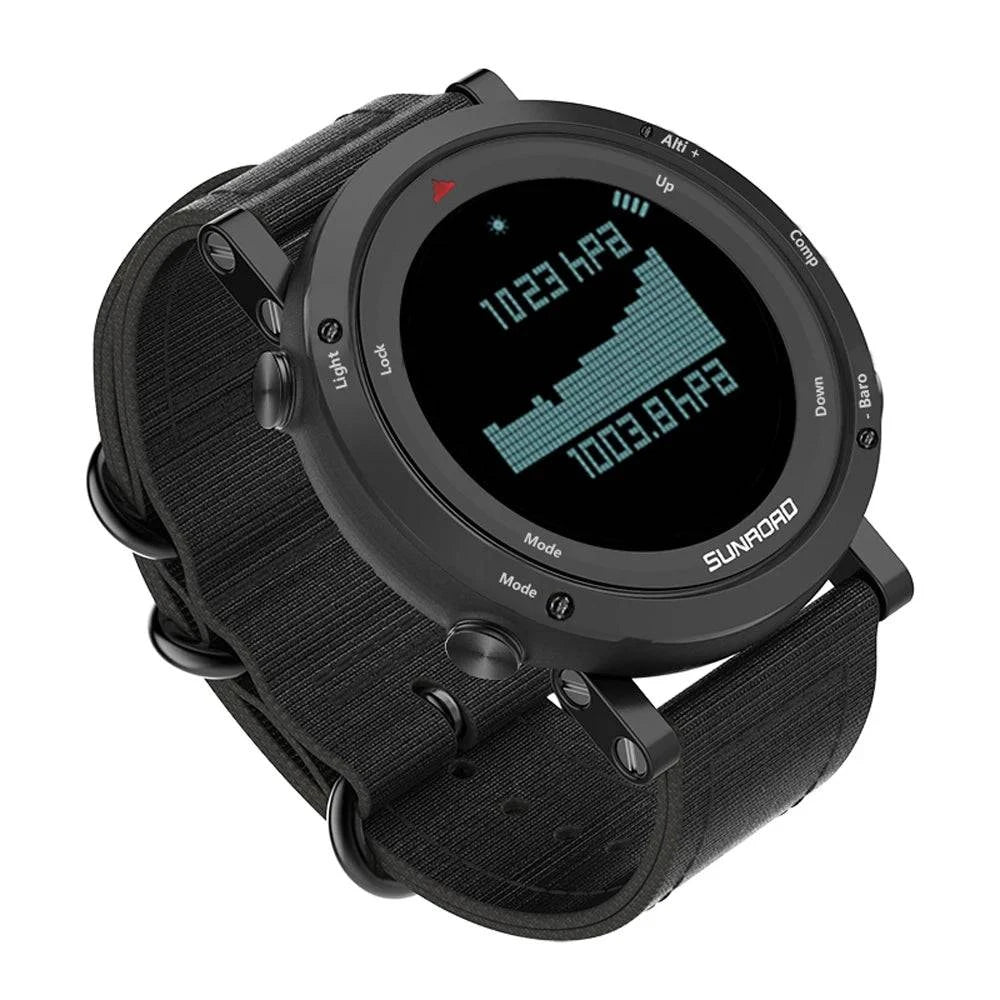 Men Digital Watch Barometer Altimeter Compass Thermometer 50m Waterproof Outdoor Sports Wristwatch for Mountaineering Running-WAYBIKER