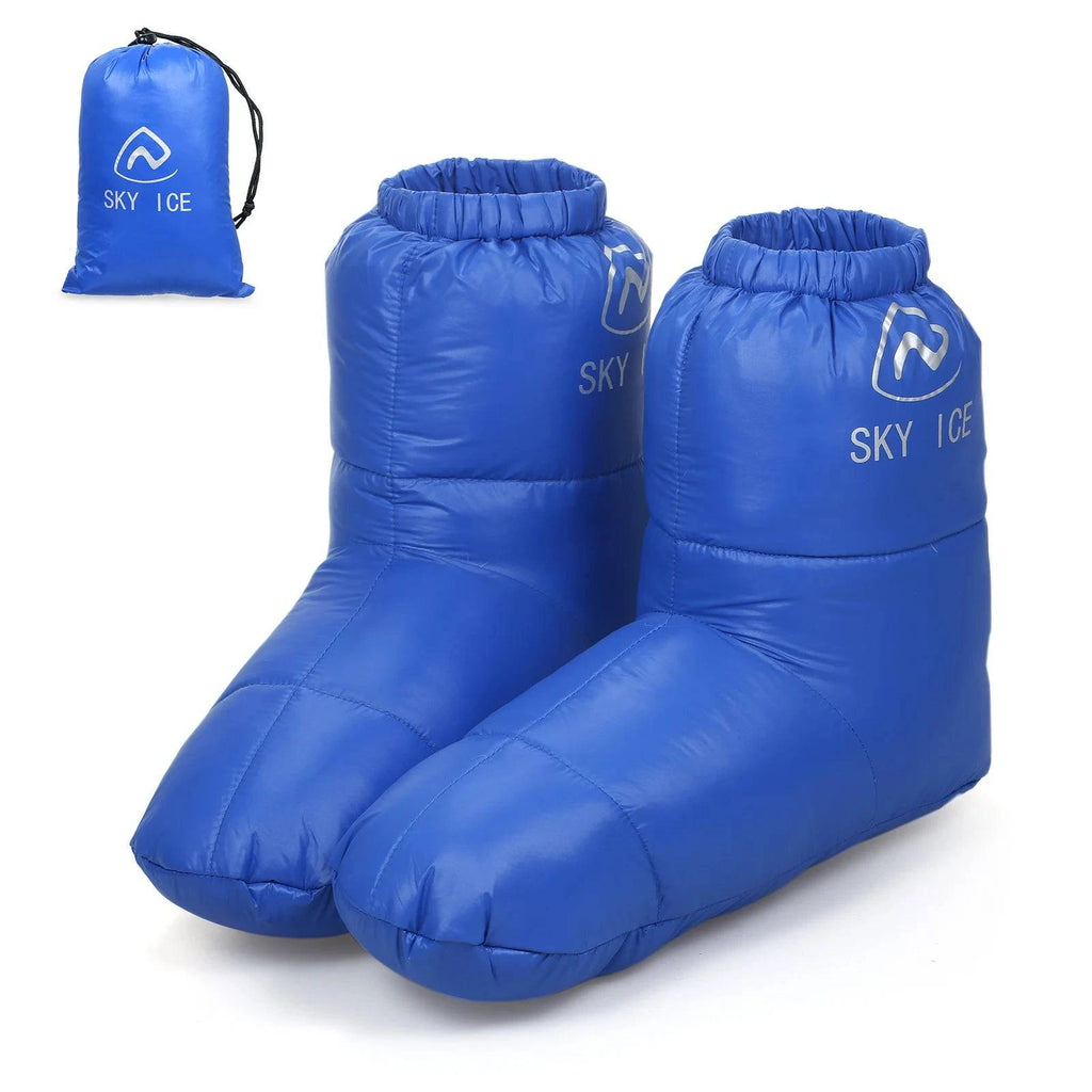 Winter Warm Duck Down Slippers Boots Warm Down Foot Cover Socks Home Outdoor Camping Shoes Boots Footwear for Men Women-WAYBIKER