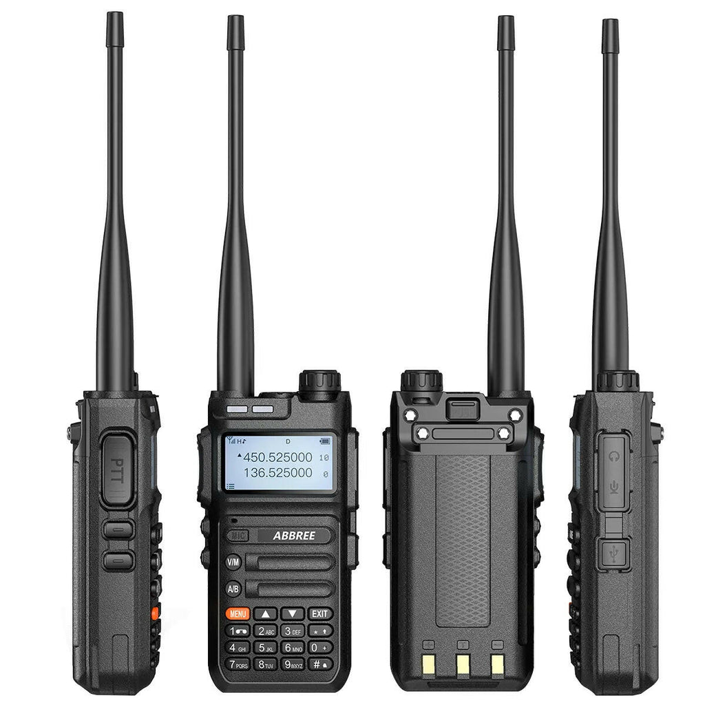 ABBREE AR-F5 136-520mhz Full Band USB Type C Charger Walkie Talkie Ham Two-way Radio Stations Long Range Professional Radio-WAYBIKER