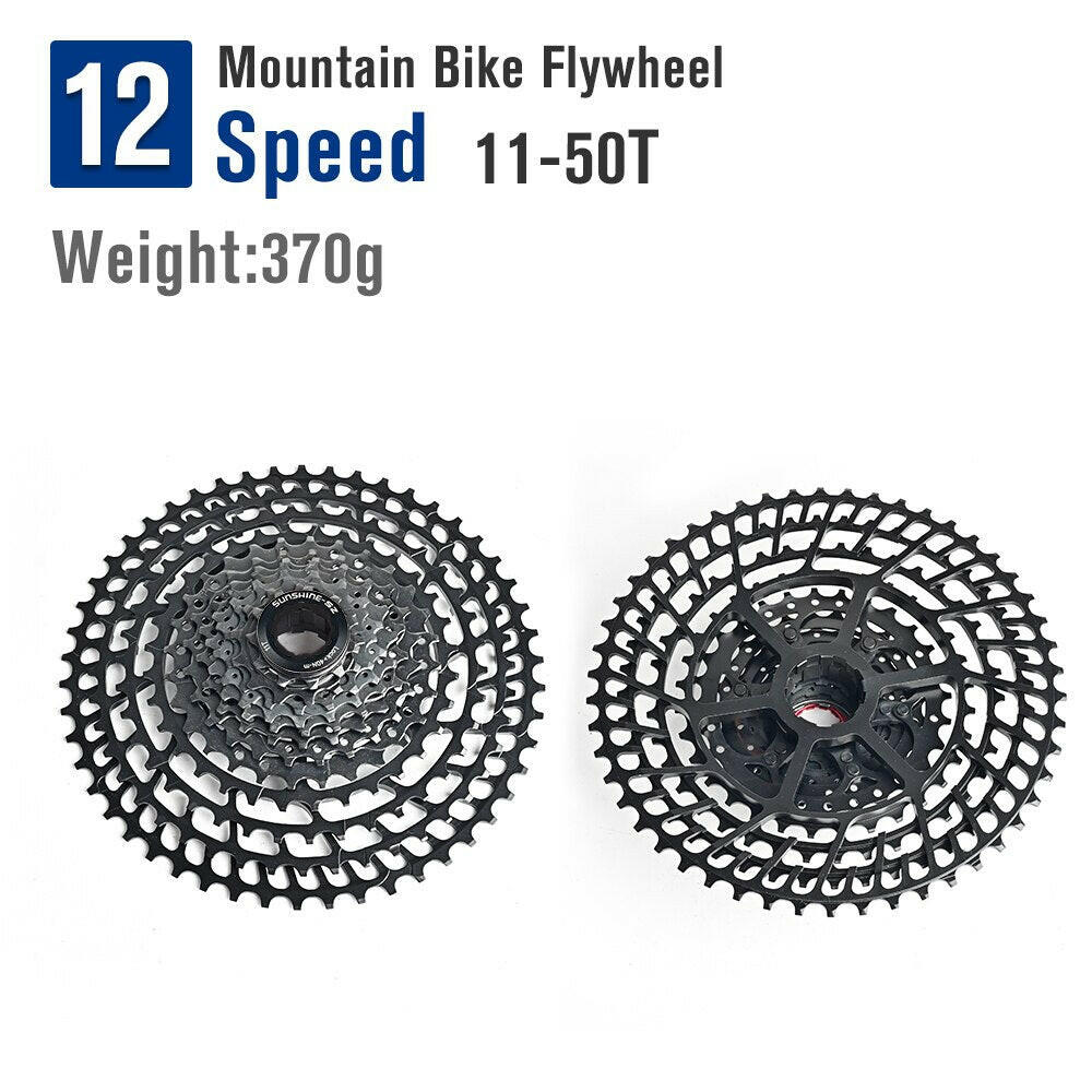 Bicycle Flywheel Sunshine MTB Bike Cassette Freewheel 8 9 10 11 12 Speed 11-32T/36T/40T/42T/50T K7 Sprocket For HG freehub-WAYBIKER