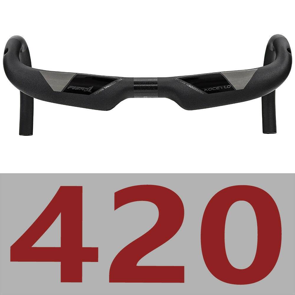 KOCEVLO carbon fiber bicycle handlebar Reduce resistance bent bar strengthen bike parts 380/400/420/440mm inner routing-WAYBIKER