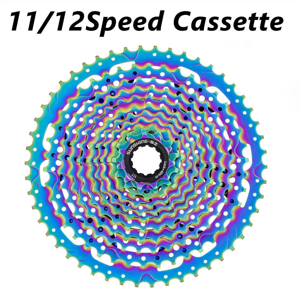 SUNSHINE Colorful MTB Cassette 11/12 Speed 11-50T Bike Freewheel Rainbow Bicycle Sprocket for SHIMANO/XD 12 Speed