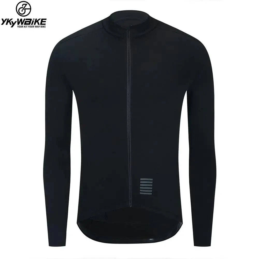 YKYWBIKE WINTER JACKET Thermal Fleece Men Cycling jacket Long Sleeve Cycling Bike Clothing  black 사이클링 겨울 재킷-WAYBIKER