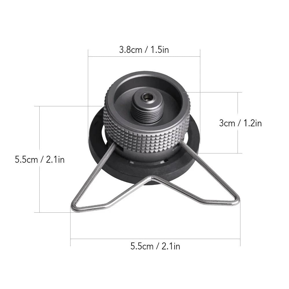 Gas Cartridge Head Conversion Adapter Butane Adapter with Bracket Nozzle Bottle Type Input Screw Type Lindal Valve Output-WAYBIKER