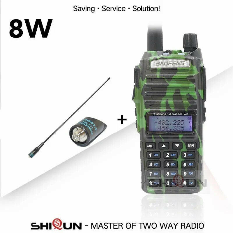 Baofeng UV-82 8W Radio 10 KM Walkie Talkie Camouflage Handy Amateur Radio Upgrade UV-5R UV-9R Plus for Hunting UV-82 HP Original-WAYBIKER