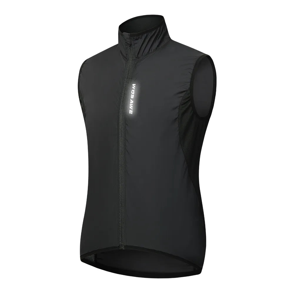 WOSAWE Women Reflective Cycling Vest Solid Woven Sportswear Men Cycling Windbreaker Water Repellent Windproof MTB Bike Jacket-WAYBIKER
