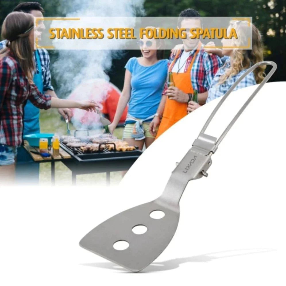 Lixada Titanium 600ml Kettle Bowls Pan Pot Spatula Barbecue Grill Skewers Set Outdoor Camping Picnic Tableware Cookware Set-WAYBIKER