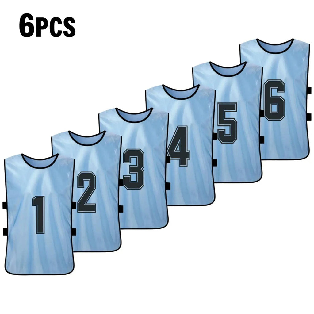 6/12 PCS Adults Soccer Pinnies Quick Drying Football Team Jerseys Sports Soccer Team Training Numbered Bibs Practice Sports Vest-WAYBIKER