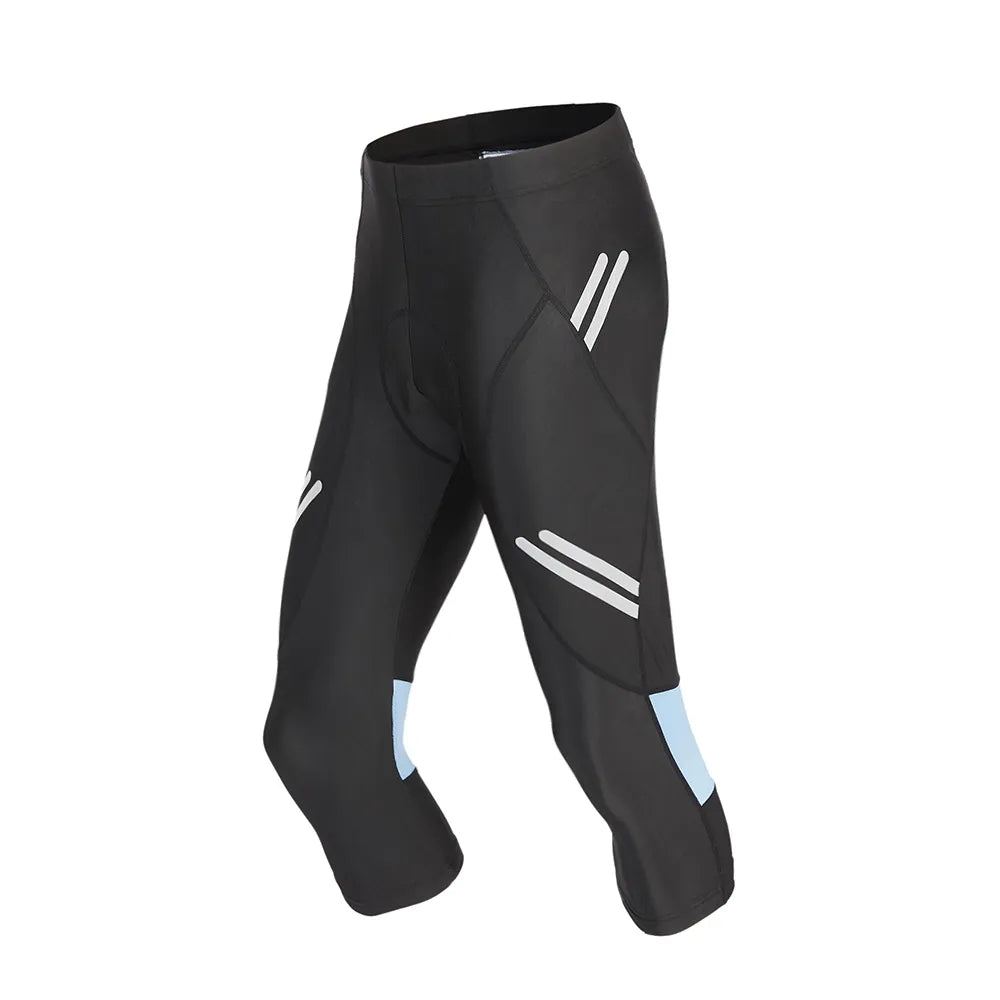 WOSAWE Men Cycling Pant 3/4 Elastic Gel Pad Shockproof Calf-Length Bicycle Pants MTB Bike Trousers Riding Cycling Tights-WAYBIKER